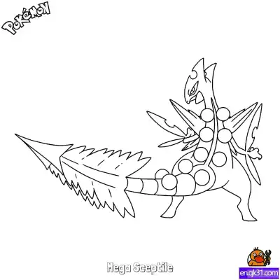 Free printable Mega Sceptile Coloring Page - Free Printable Pokemon Coloring Sheets coloring page